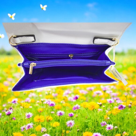 Retro Pin-Up Striped Clutch Purse – 60s Mod Vintage Convertible Crossbody Bag - Picture 13 of 16